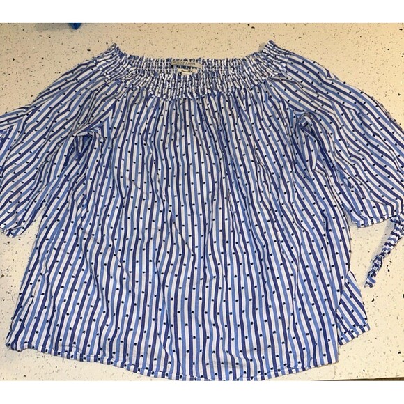 Scotch and soda blue ruffle top - Picture 1 of 6